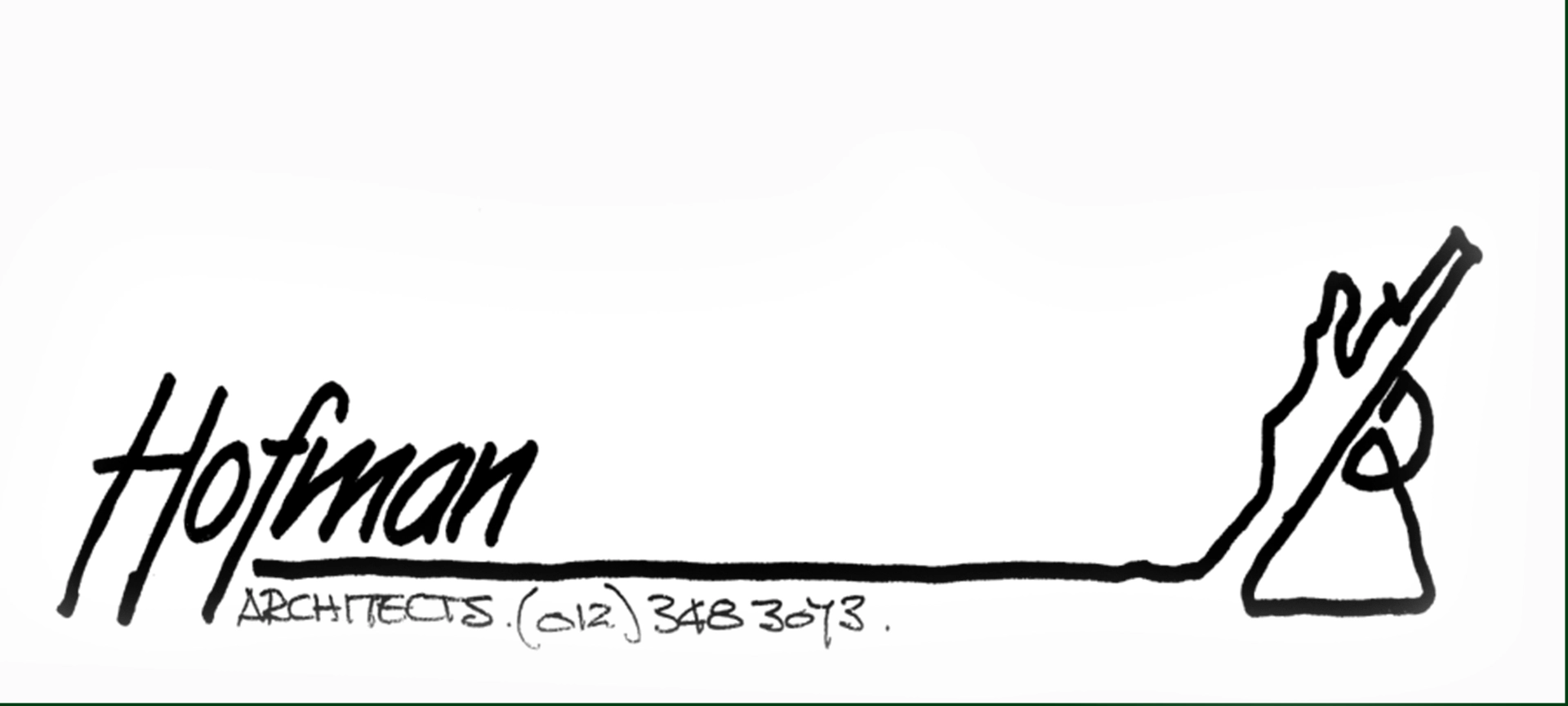 Hofman Architects logo, 1994 — original hand-drawn mark