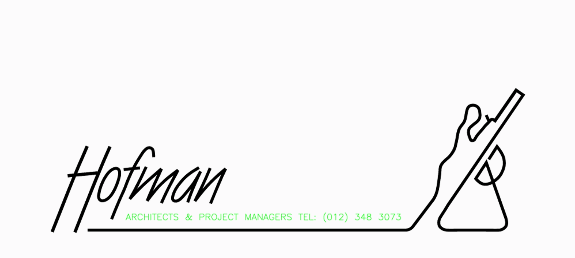 Hofman Architects logo, 1996 to 2000 — first inked wordmark